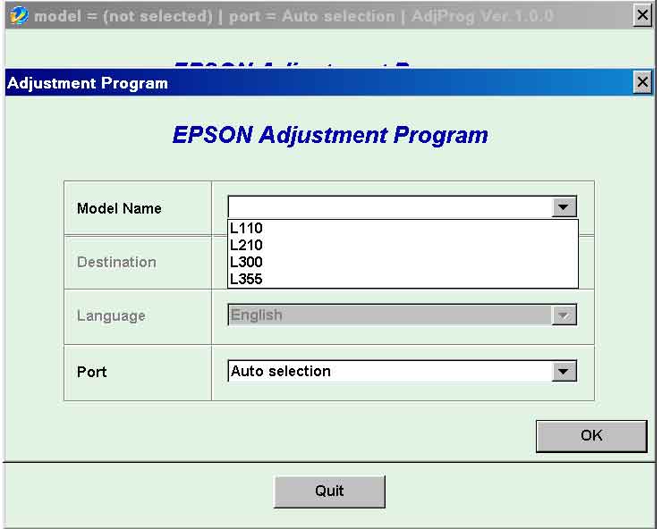 Epson ink pads reset utility